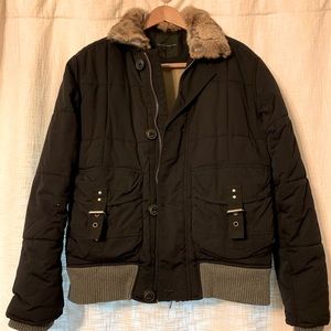 Sergio Tacchini Men’s Fur Collar Bomber